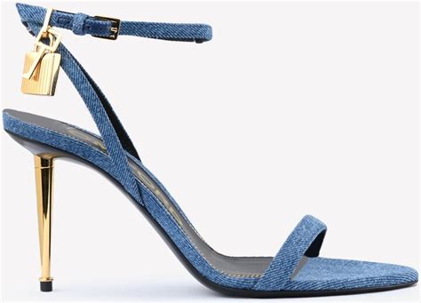 Tom Ford Padlock Naked Pointy Denim Sandals Shopstyle