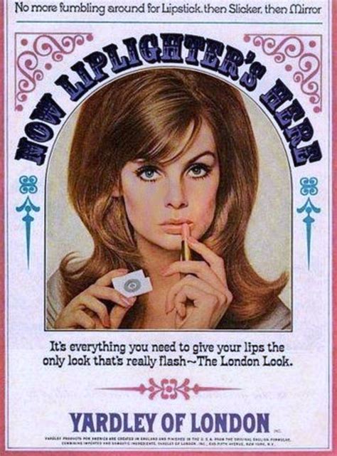 Yardley Of London Lipstick Ad Featuring Jean Shrimpton On 1965 Cake