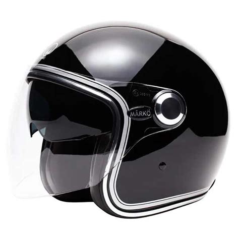 Casque jet vintage Mârkö Boreal noir chrome