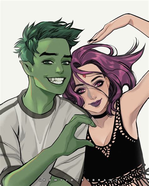 Beast Boy And Raven By Romy Jones Rwholesomefantasyart