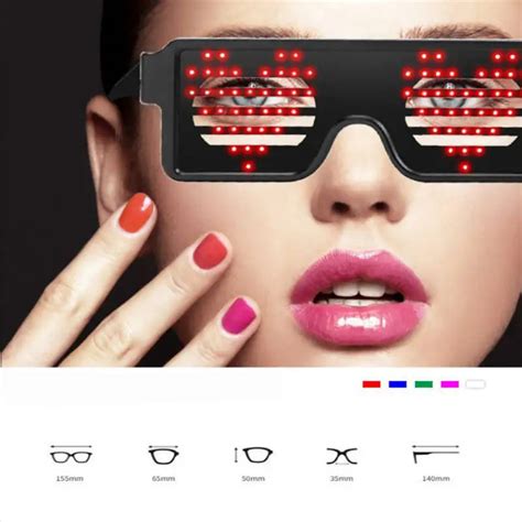 8 Modes Led Glasses Light Up Glow Sunglasses Eyewear Decoration For