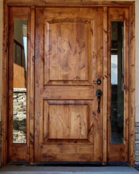 36x80 Tuscany Rustic Style Knotty Alder Entry Door With Sidelites Ebay Wood Front Doors