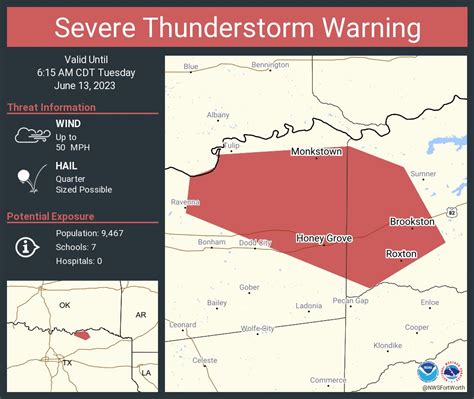 Nws Fort Worth On Twitter Severe Thunderstorm Warning Including Honey