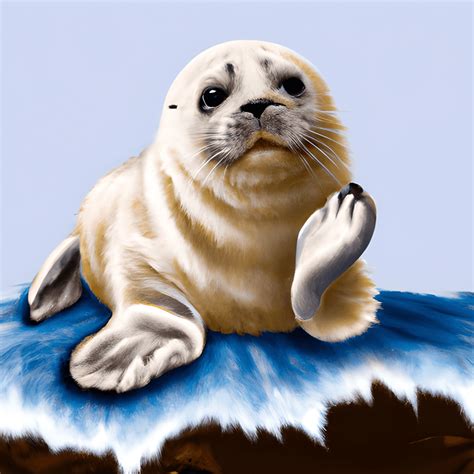 Fluffy Baby Seal Graphic · Creative Fabrica