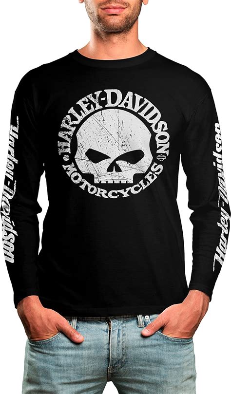 Camiseta Manga Longa Harley Davidson Caveira Mod Unissex Amazon Br