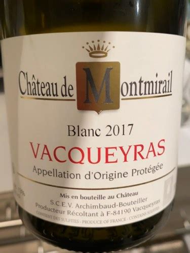 Château de Montmirail Vacqueyras Blanc Vivino US