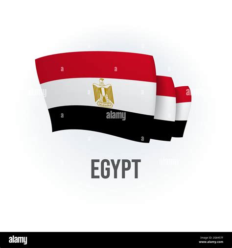 Vector Flag Of Egypt Egyptian Waving Flag Vector Illustration Stock