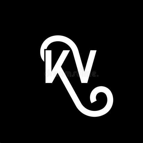 KV Letter Logo Design on Black Background. KV Creative Initials Letter ...