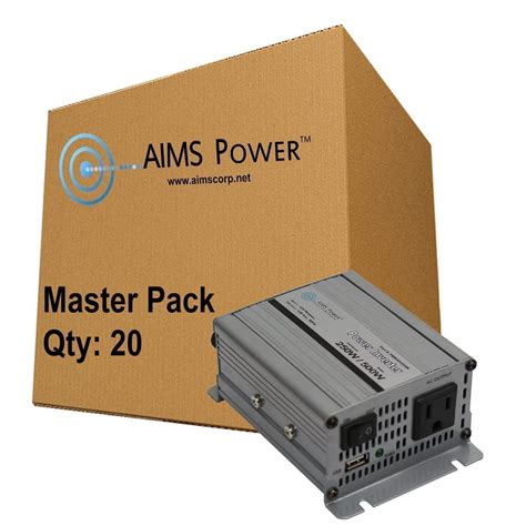 250 WATT POWER INVERTER 12 VDC TO 120 VAC MASTERPACK QTY 20 The