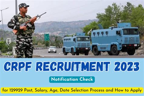 Crpf Gd Constable Recruitment Online Apply For Post Salary