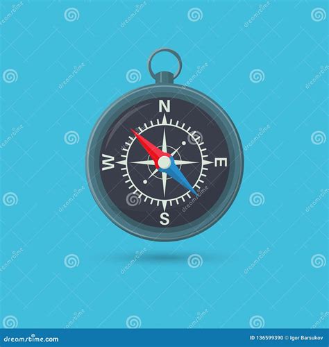 Compass With A Shadow Stock Vector Illustration Of Equipment 136599390