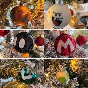 Super Mario Christmas Ornaments 6pc - Etsy