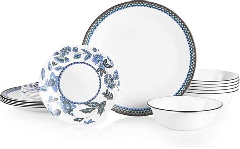 Corelle 18 Piece Dinnerware Set Service For 6 Lightweight Round