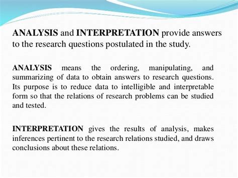 Analysis And Interpretation Of Data