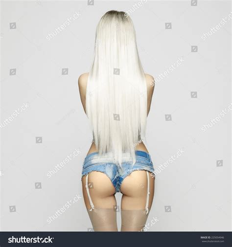 Fashion Portrait Beautiful Sexy Blonde Jeans Stock Photo Shutterstock