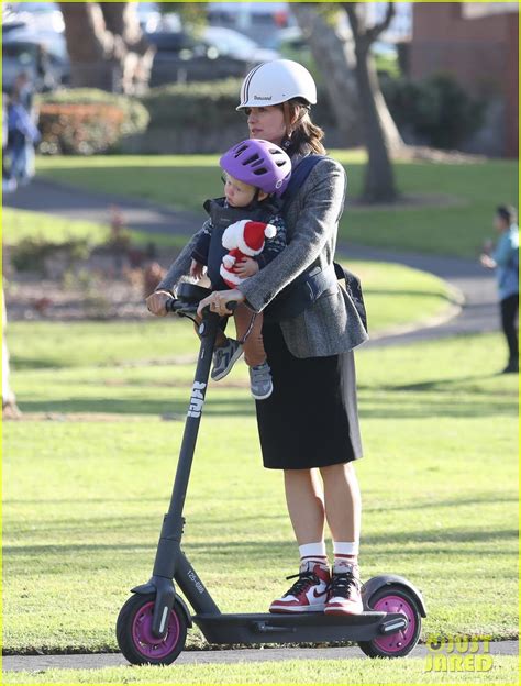 Photo: jennifer garner fake baby scooter ride family leave set 82 ...