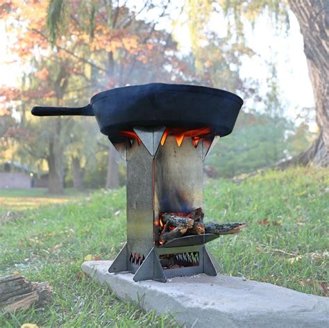 Collapsible Outdoor Stainless Steel Mini Flat Pack Rocket Etsy Portable Wood Stove Camping