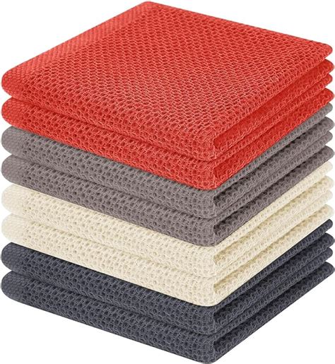 Amazon Homaxy 100 Cotton Waffle Weave Kitchen Dish Cloths Ultra