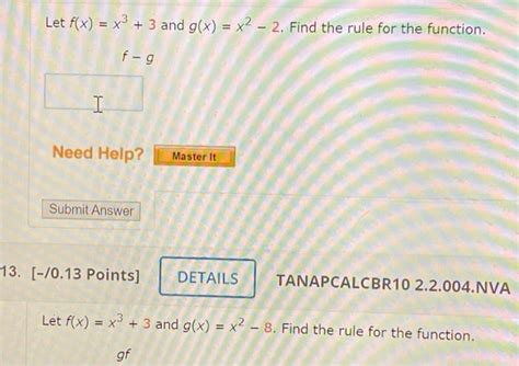 Solved Let Fx X3 3 And Gx X2 2 Find The Rule