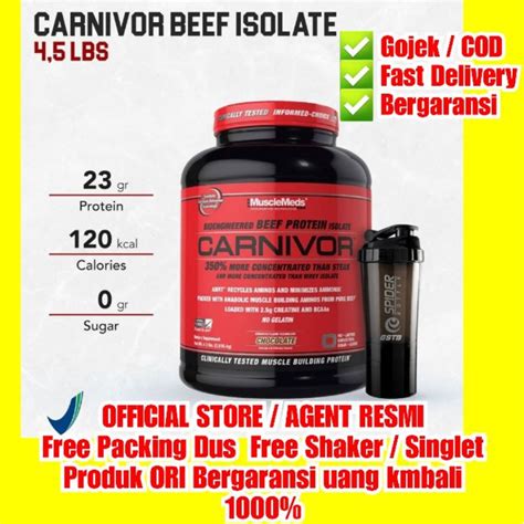 Jual Carnivor Beef Protein Isolate Carnivor Whey Musclemeds Whey Protein Susu Protein 4lbs