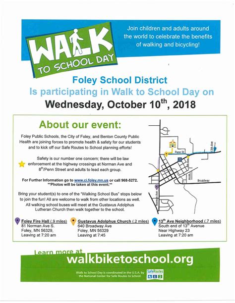 Walk to School 2018_poster - City of Foley, Minnesota