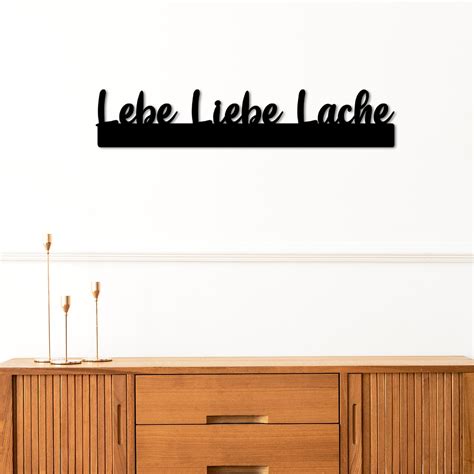 Holz D Wandtattoo Wandbild Lebe Liebe Lache Schlummerlicht