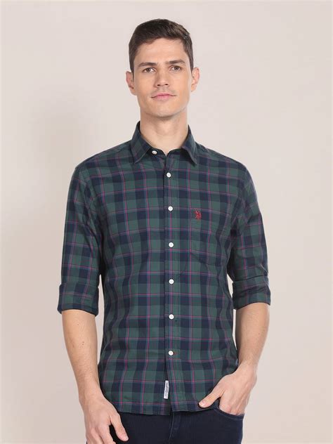 Buy U S Polo Assn Buffalo Checked Opaque Cotton Casual Shirt Shirts