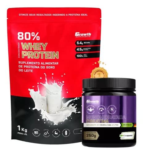 Kit Creatina Creapure G Whey Protein Kg Growth Original Frete Gr Tis