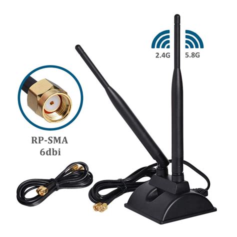 Dbi Wifi Antenna With Rp Sma Male Connector Ghz Ghz Dual Band