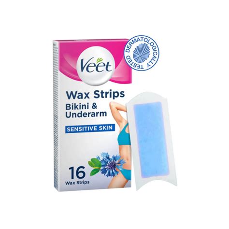 Veet Hair Removal Wax Strips Sensitive Skin Bikini 20 Strips