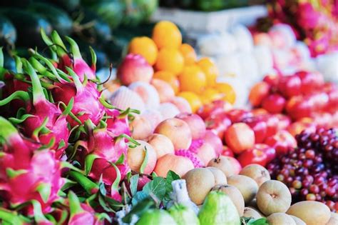 Fruta Do Drag O Em Exposi O No Mercado De Rua Na Cidade Velha De Hoi