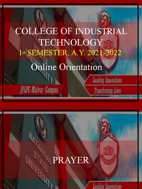 Online Orientation For College Of Industrial Technology At Batangas