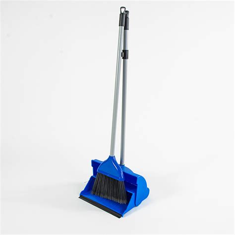 Long Handled Lobby Dustpan Brush Set Blue Fusion Hygiene