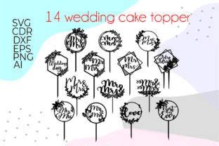 Wedding Cake Topper Svg Mr And Mrs Svg Graphic By Dianalovesdesign