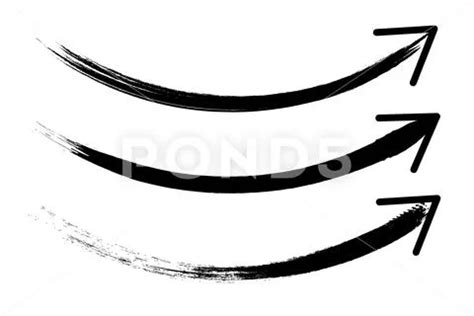 Hand Drawn Curved Arc Arrow Shape Grunge Brushes Illustration Grunge