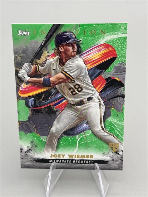 Topps Inception Joey Wiemer Green Rc Card Milwaukee Brewers