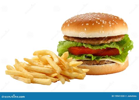 Hamburger And French Fries Stock Photo Image 19941330