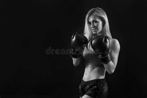 Beautiful Woman With The Boxing Gloves Stock Image Image Of