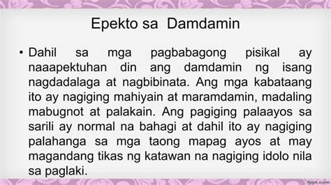 Tungkulin Sa Sarili Sa Panahon Ng Pagdadalaga O PPT