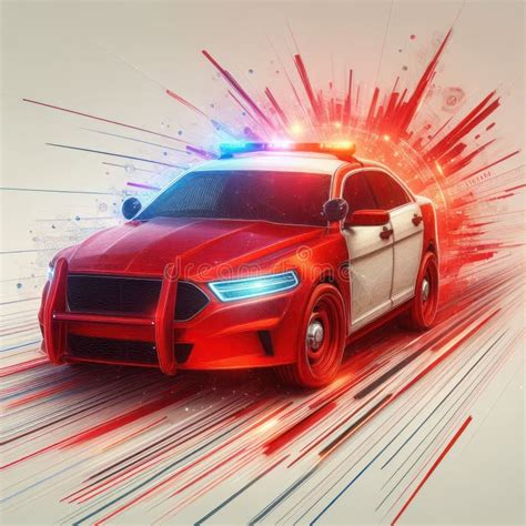 A Police Car With Flashing Lights On Stock Illustration Illustration Of Security Incident