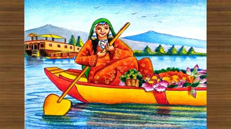 How To Draw Scenery Of Beautiful Kashmiri Girl Step By Step Kashmir