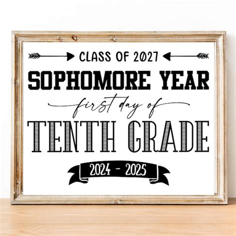 First Day 10th Grade Sign 2024 Sophomore Year 10th Etsy