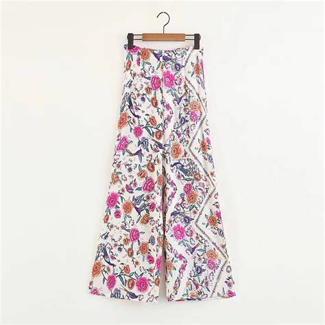 Fashion Women Loose Long Floral Pants Trousers Summer 2018 Beach Pants
