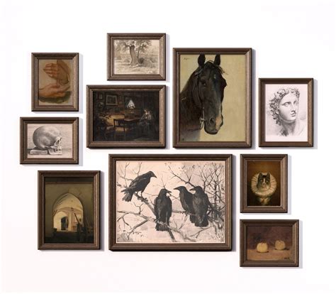 Dark Wall Art Set Of 10 Dark Academia Prints Vintage Print Set Dark