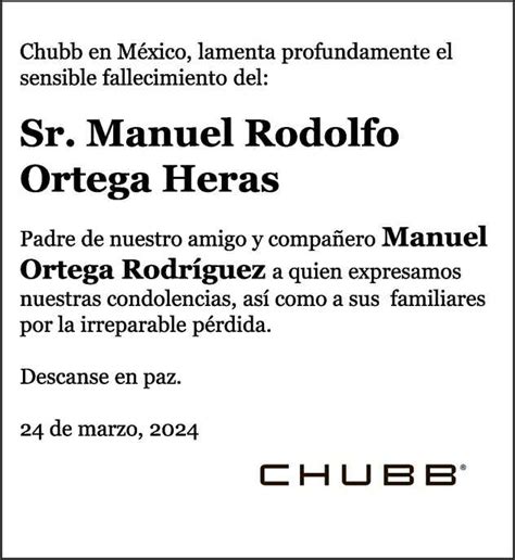 Se Or Manuel Rodolfo Ortega Heras Obituario Esquela