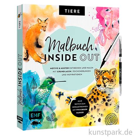 Malbuch Inside Out Watercolor Tiere Edition Fischer