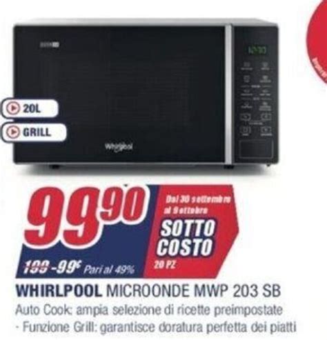 Whirlpool Microonde MWP203SB Offerta Di Trony