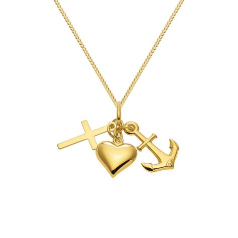 Anh Nger Glaube Liebe Hoffnung Mit Kette Mm Gold Cm