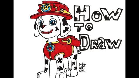 How To Draw Marshall From Paw Patrol Youtube