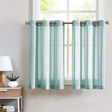 CURTAINKING Kitchen Curtains 24 inch Length Farmhouse Tier Curtains for ...